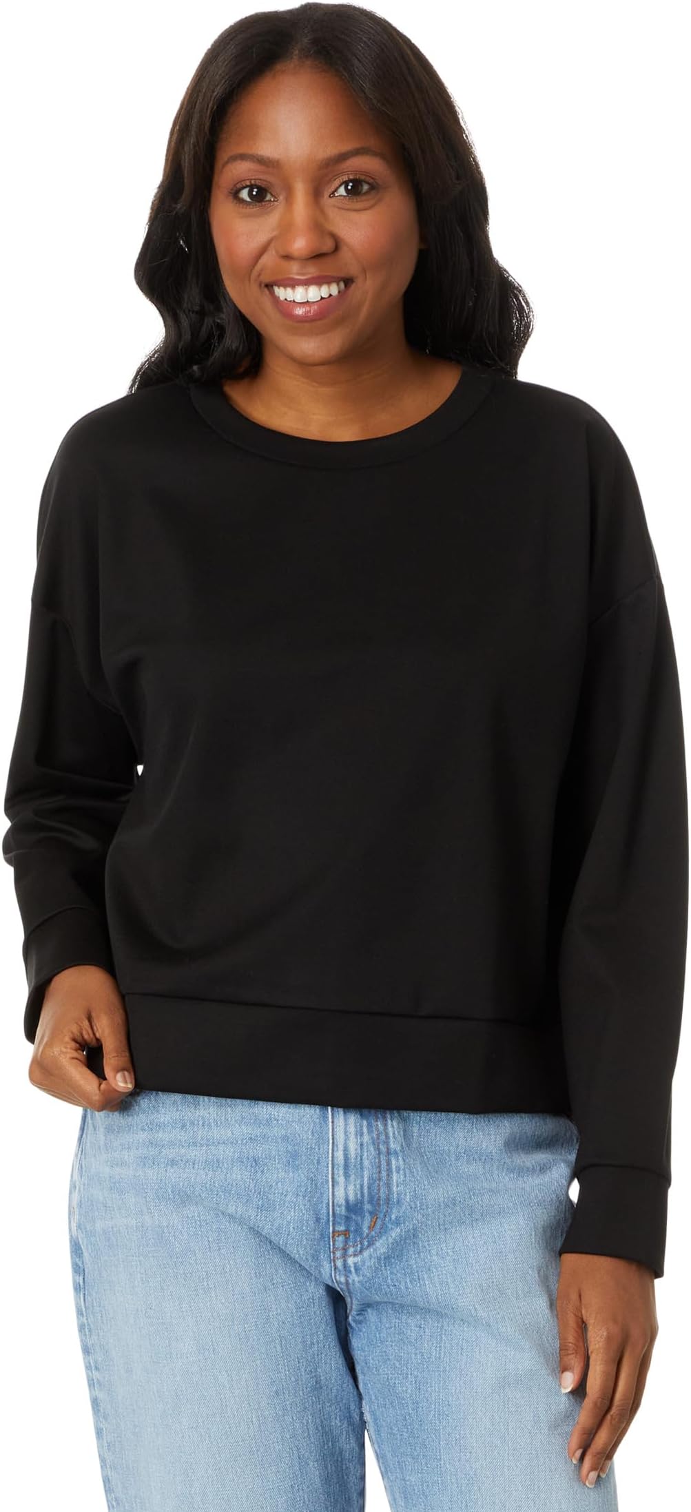 

Топ Eileen Fisher Round Neck Boxy Top, черный