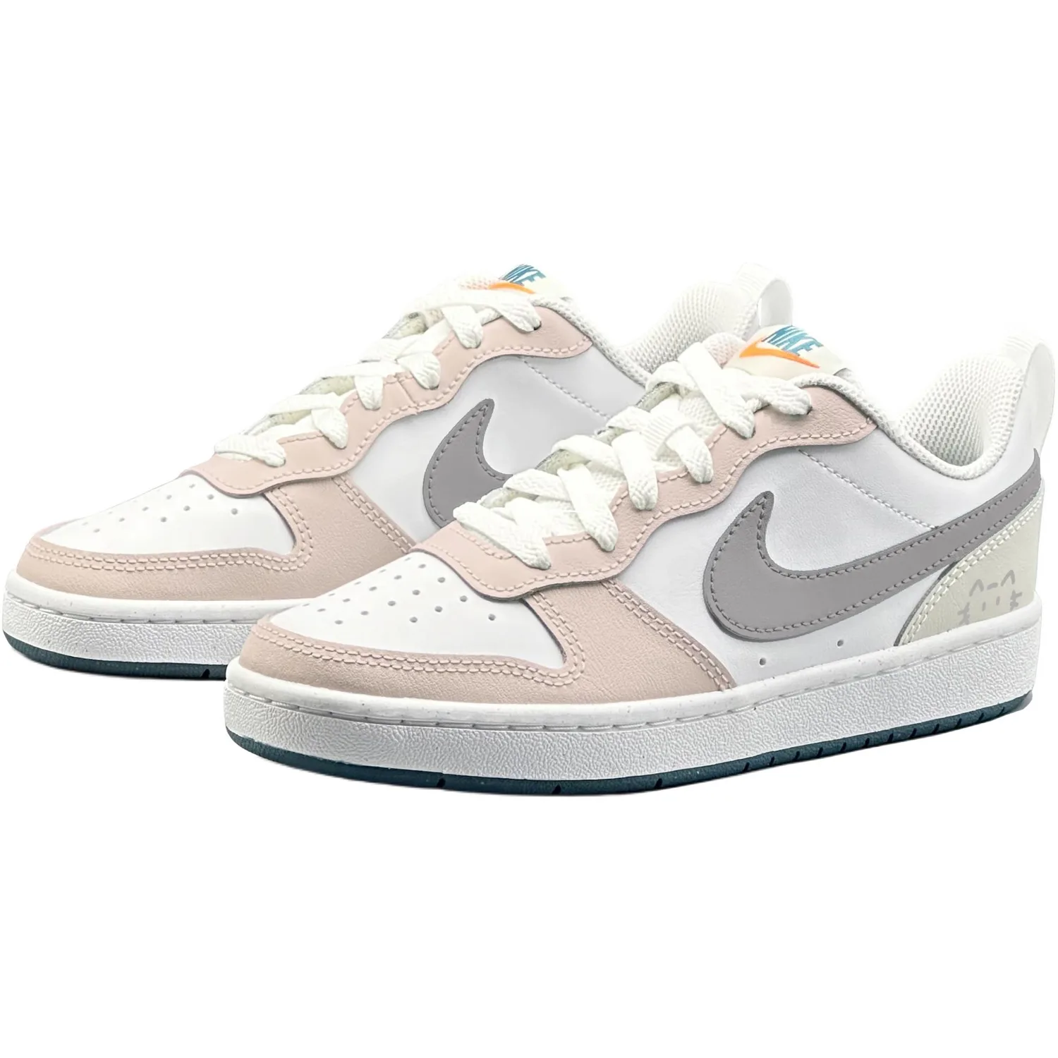 Court Borough 2 Cherry Blossom Jelly Leather низкие скейтерские кроссовки для детей и подростков Nike, розовый — фото 4