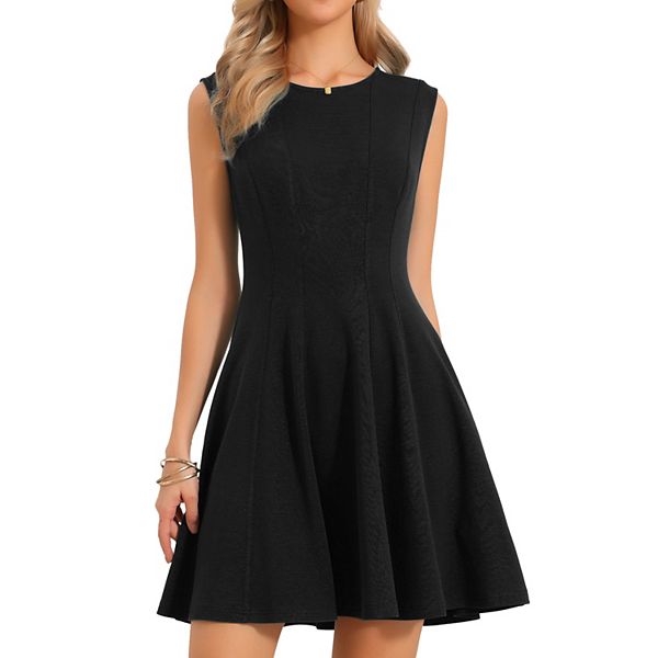 

Платье для женщин Casual с круглым вырезом A-line мини Inspire Chic, Black