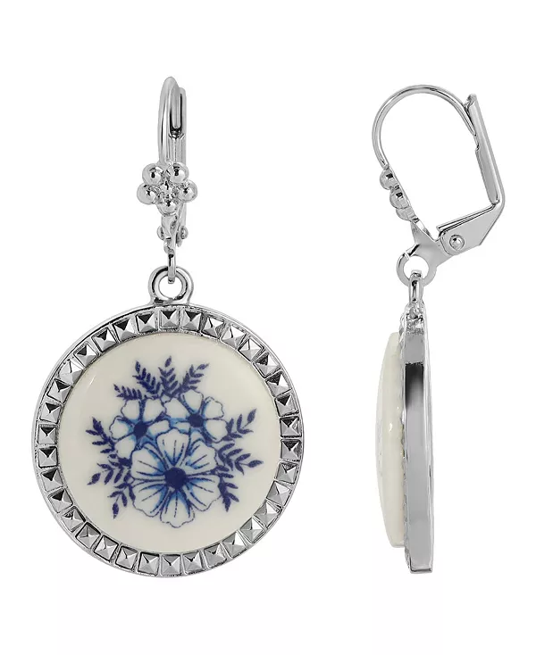 

Женская серьга в виде цветка ивы 2028, blue