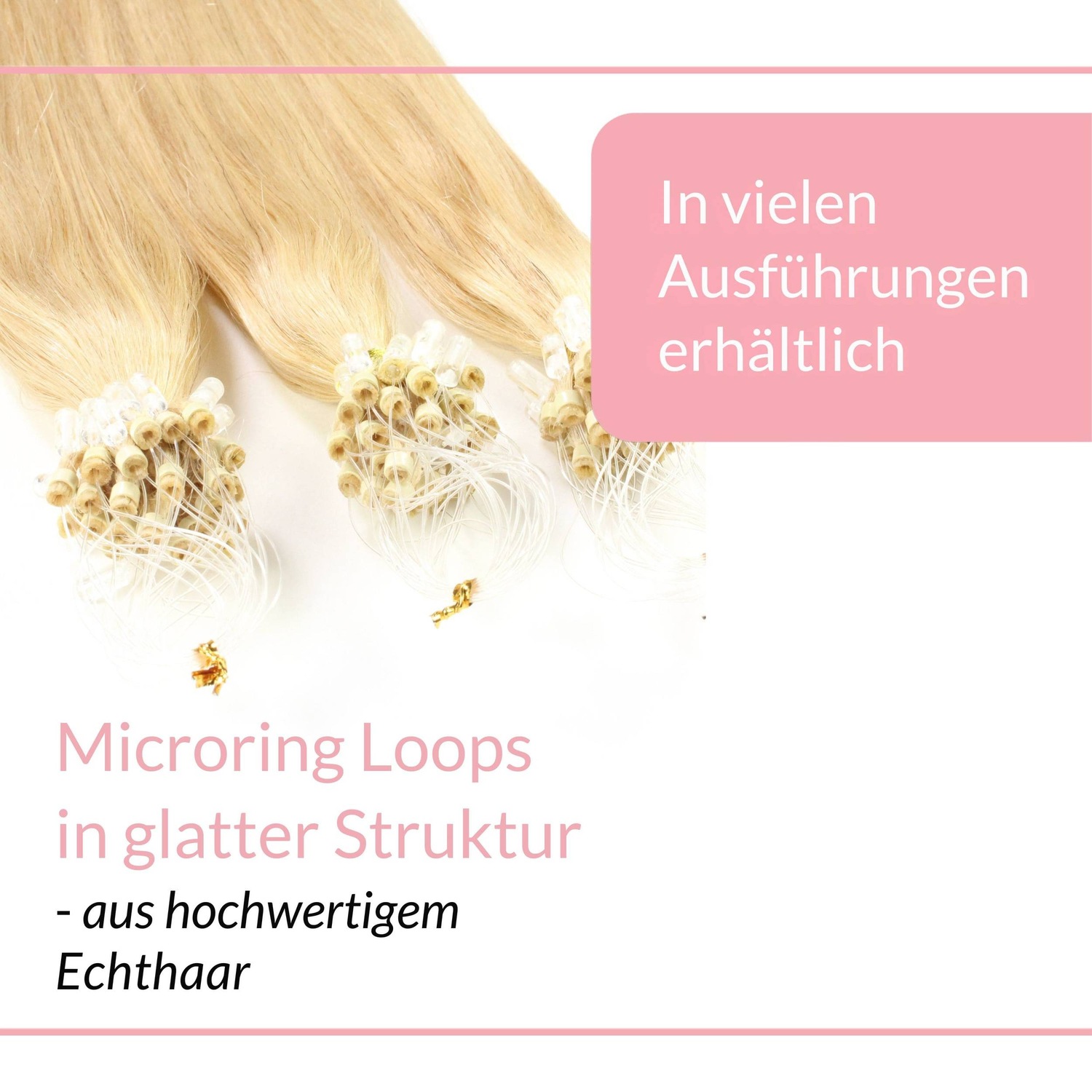 Накладные волосы microring extensions echthaar #9/0 lichtblond 0.5g Hair2Heart, 50cm, количество 25 шт. — фото 3