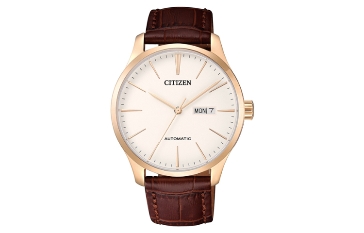 

CITIZEN Часы Automatic Mechanical Movement Genuine Leather Strap Watch Men's Watch White Dial, White Dial