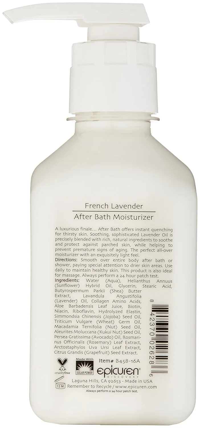 Увлажняющий крем для тела Epicuren Discovery French Lavender After Bath, 2 жидких унции. 453.60 г (1 шт.) — фото 2