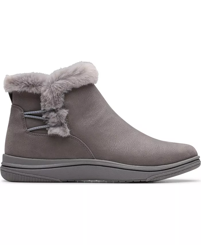 Женские ботильоны Breeze из искусственного меха Clarks, серый — фото 2