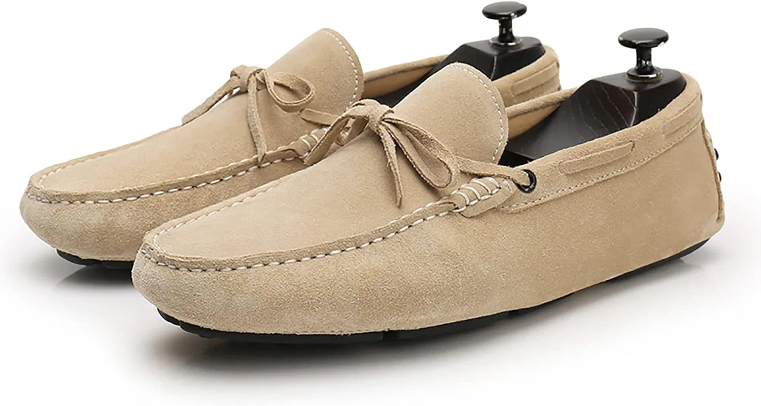 Мокасины замшевые Men's Soft Suede Driving Loafers, бежевый