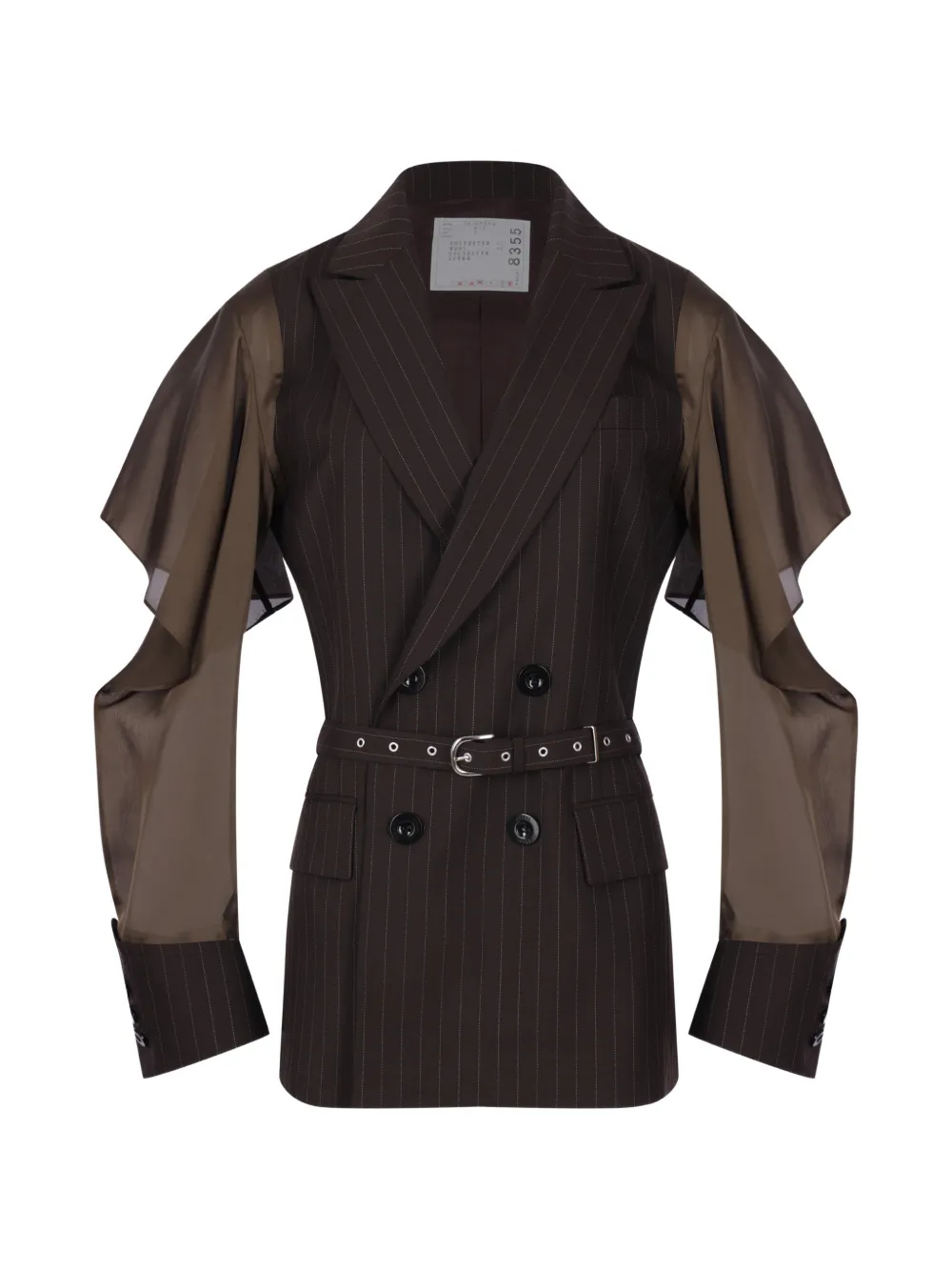 

Куртка с поясом Sacai, коричневый