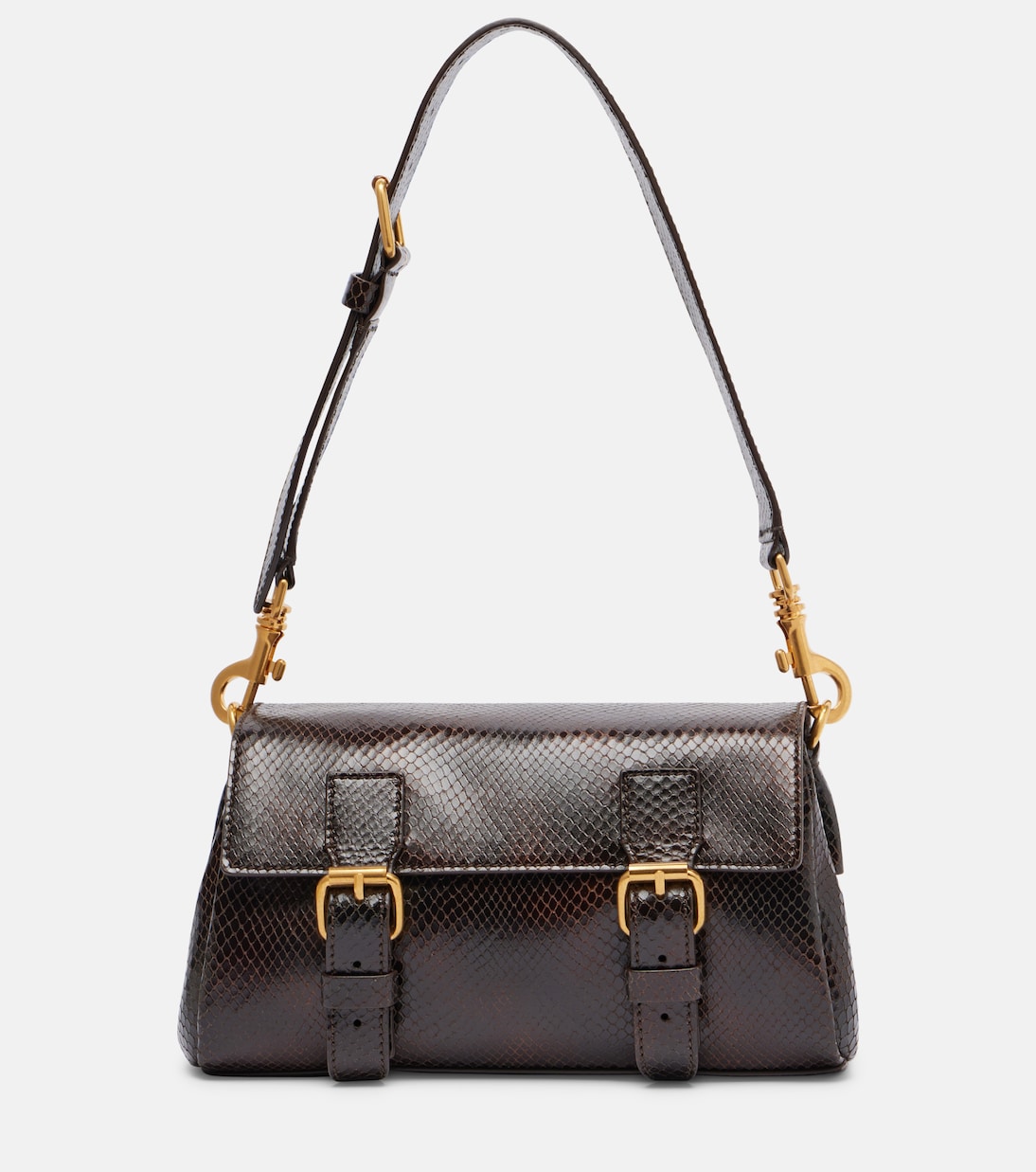 

Сумка через плечо из кожи с эффектом крокодила Dries Van Noten, темно-коричневый