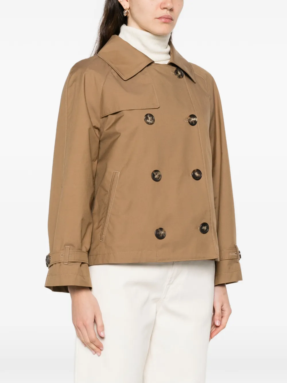 Двубортный плащ-жакет Max Mara, коричневый — фото 3
