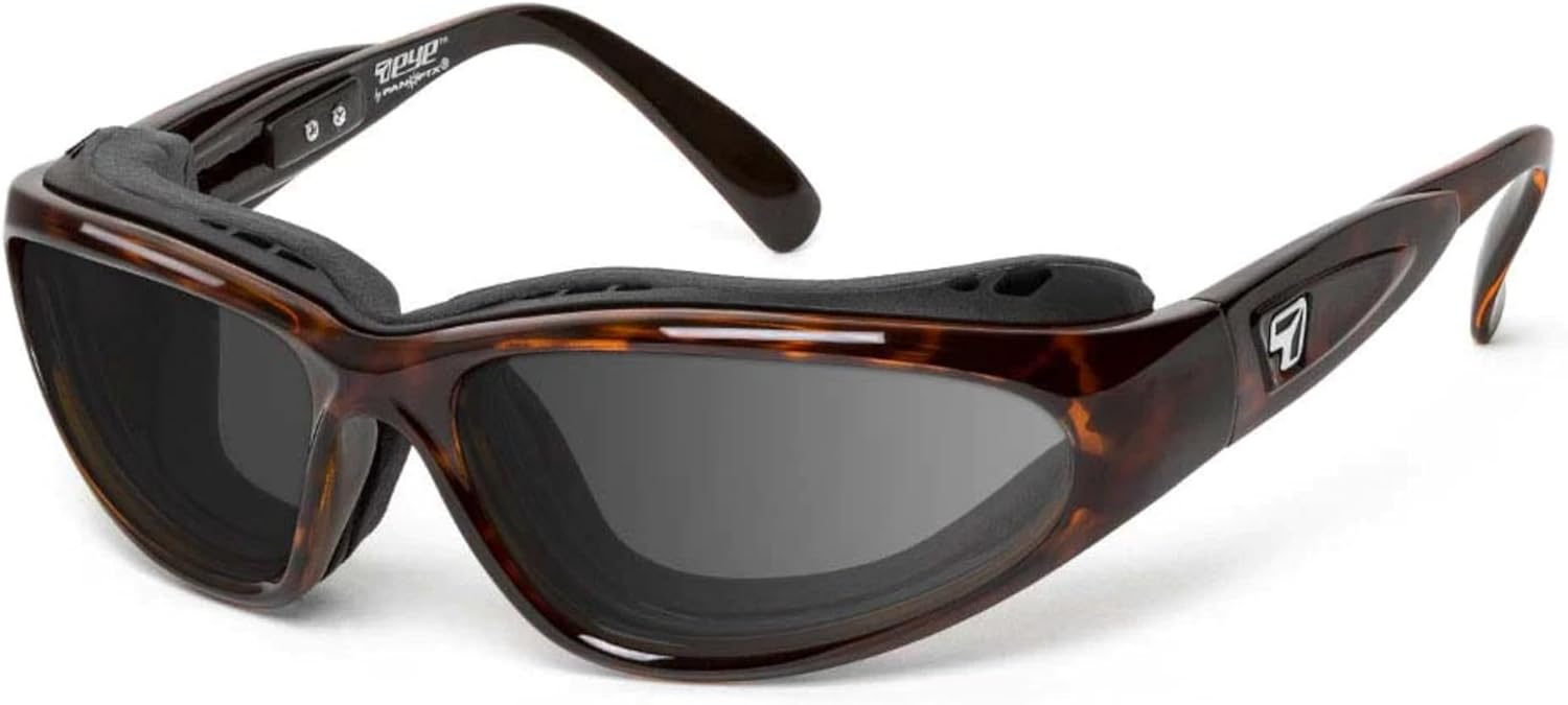 

7 солнцезащитных очков EYE CAPE с мягкой подкладкой и защитой от ветра, для использования на открытом воздухе, 100% защита от UVA + UVB лучей 7 EYE, Tortoise Frame/Polarized Gray Lenses