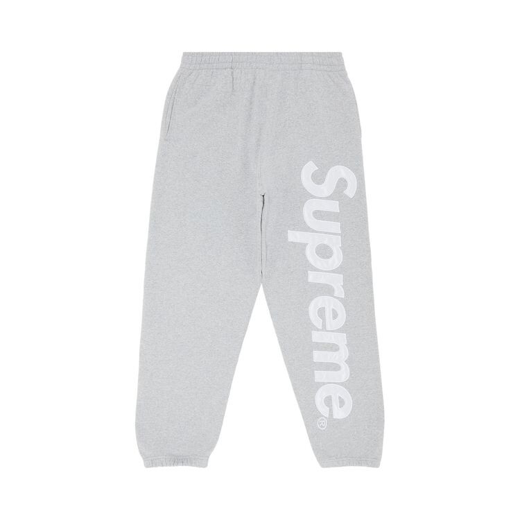 

Спортивные брюки Supreme Satin Appliqué Sweatpant Heather Grey, серый