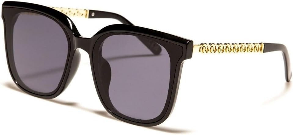 

Женские солнцезащитные очки Dweebzilla Oversized Square Butterfly Jackie O в стиле ретро, ​​дизайнерские, большие, модные, с защитой от УФ-излучения UV400, гибридные, Black & Gold Frame - Black Super Dark Lenses