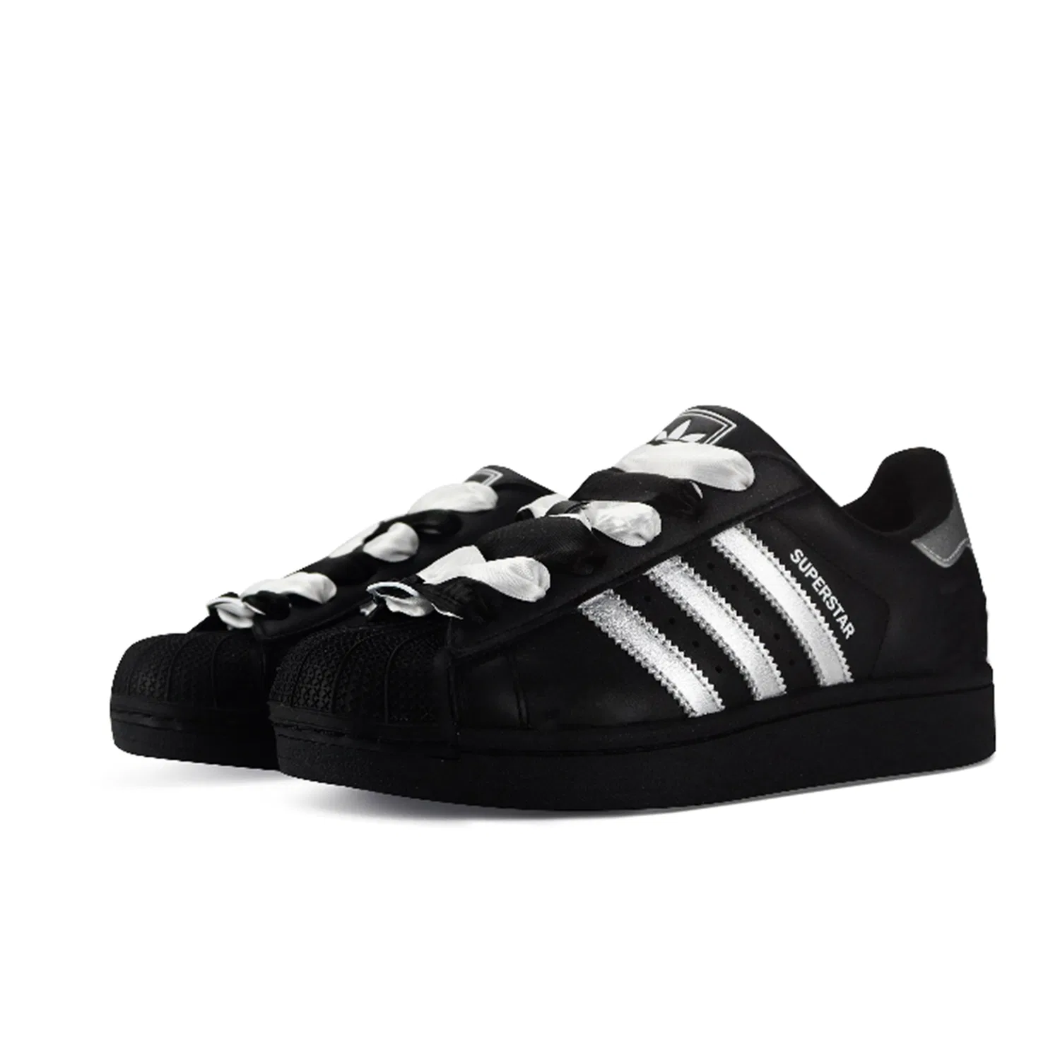 Кроссовки SUPERSTAR Moonlight, из кожи, нескользящие, износостойкие, дышащие Adidas Originals, Black Silver — фото 4