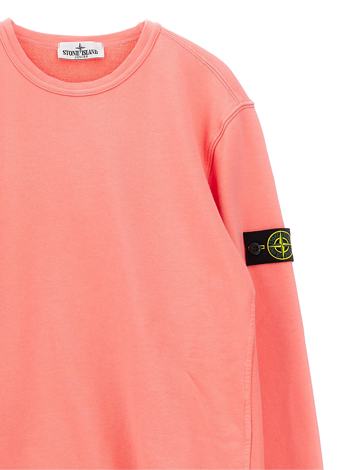 Гаузовый свитшот с котом Stone Island Junior, розовый — фото 3