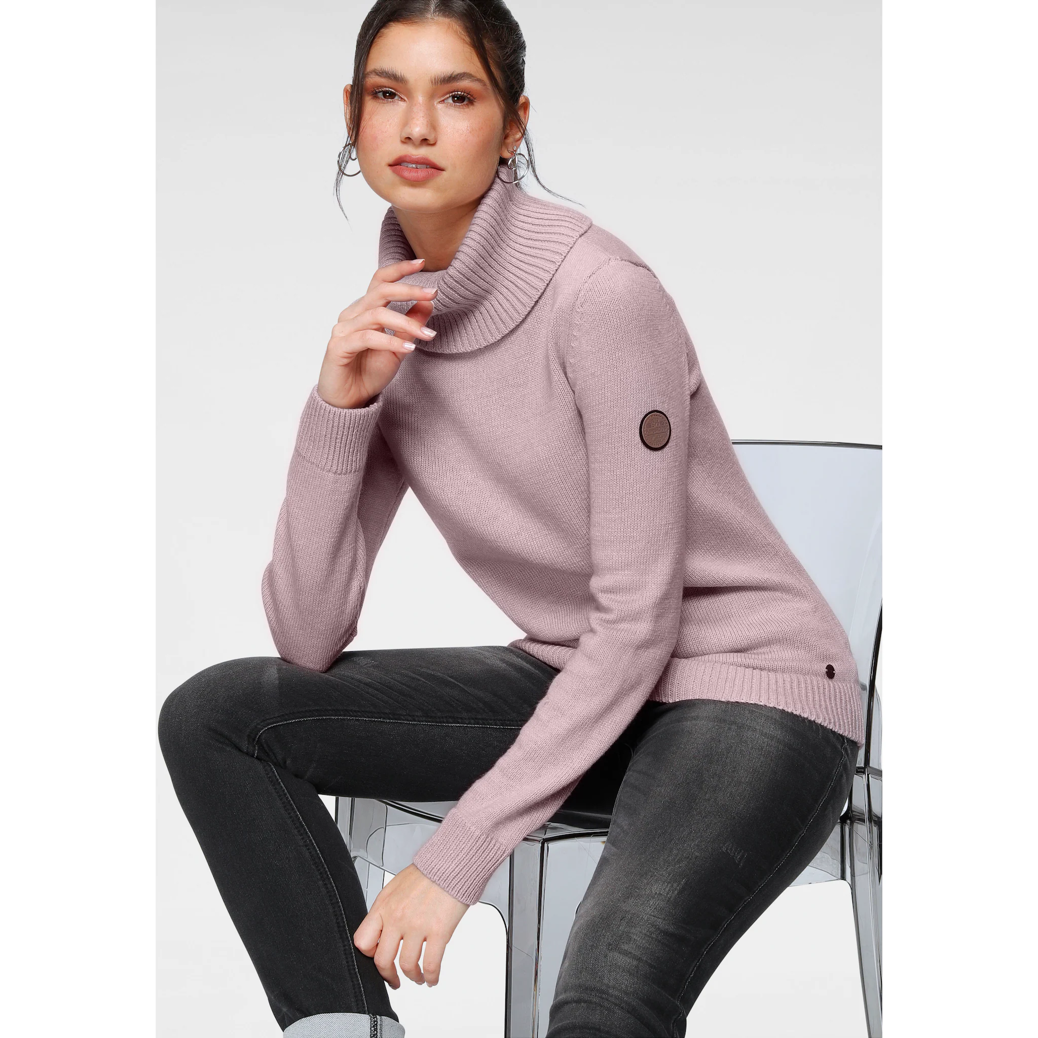 

Свитер-водолазка KangaROOS классической формы, розовый