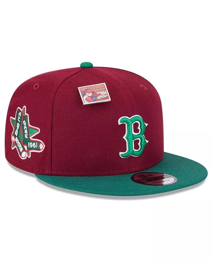 

Мужская кепка Snapback Cardinal/Green Boston Red Sox Strawberry Big League Chew Flavor Pack 9FIFTY New Era, красный