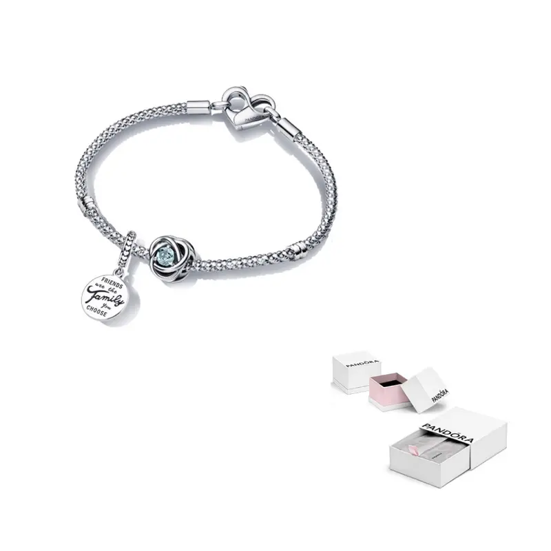 

Pandora Браслет из серебра 925 пробы с эмалью и стеклом, женские, серебряный