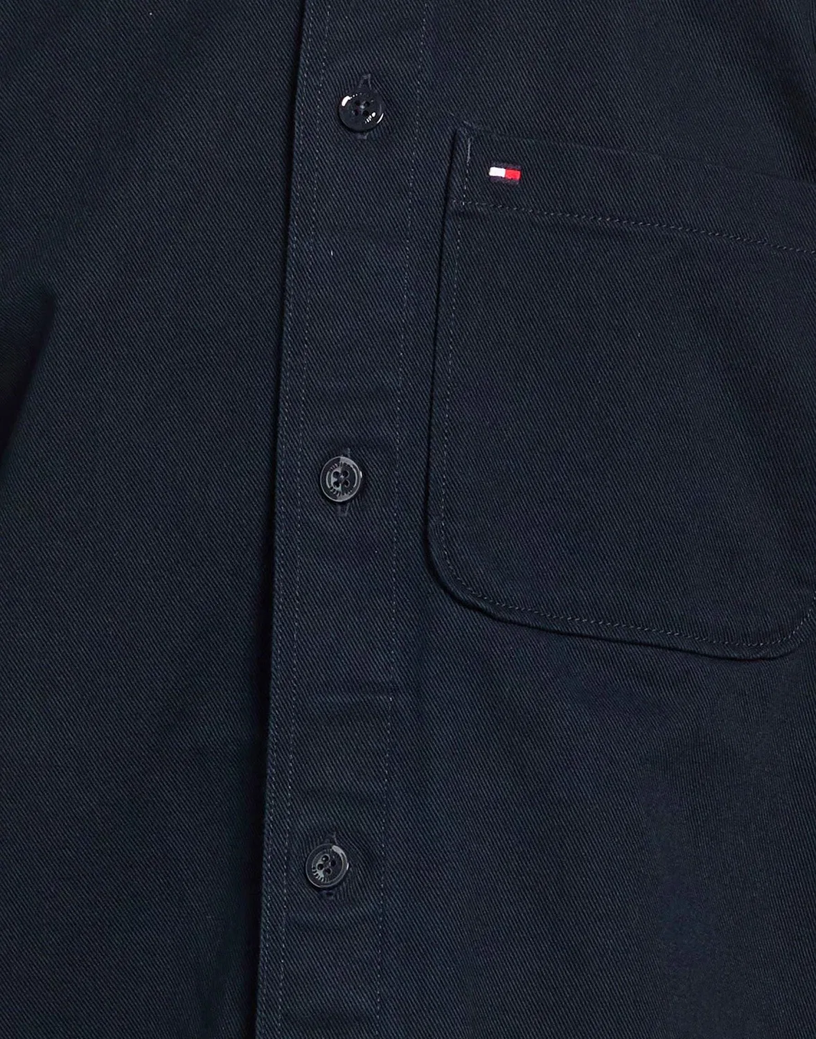 Рубашка свободного кроя из габардина Tommy Hilfiger синяя — фото 4