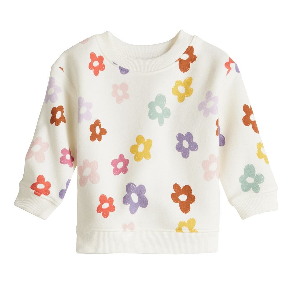 

Флисовая толстовка с круглым вырезом Baby Jumping Beans, цвет Sketch Floral Ivory