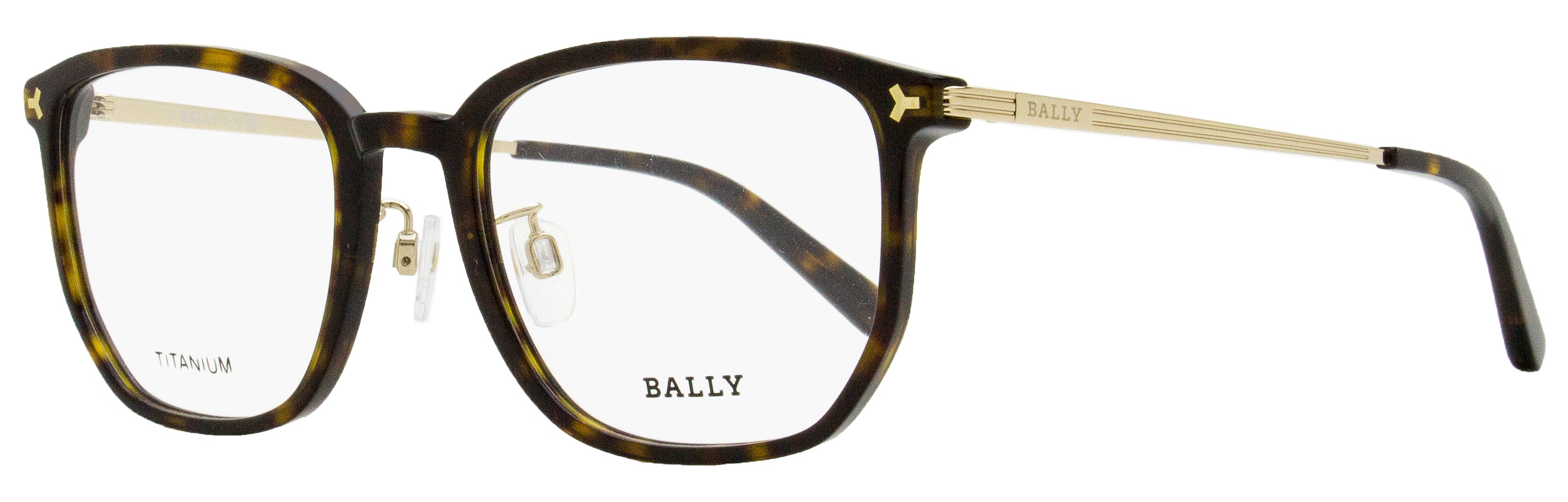 

Мужские прямоугольные титановые очки Bally BY5069H 052 Dark Havana 54 мм