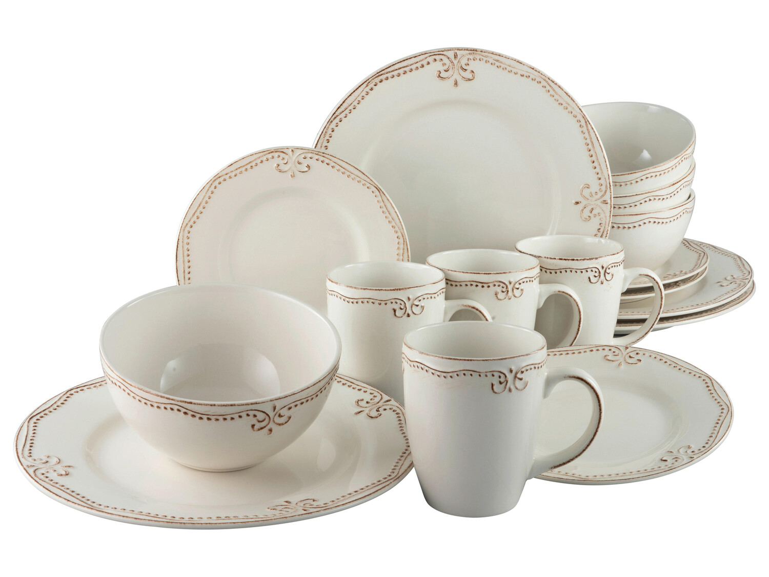 

Комбинированный сервиз 16 шт Creatable, мультиколор