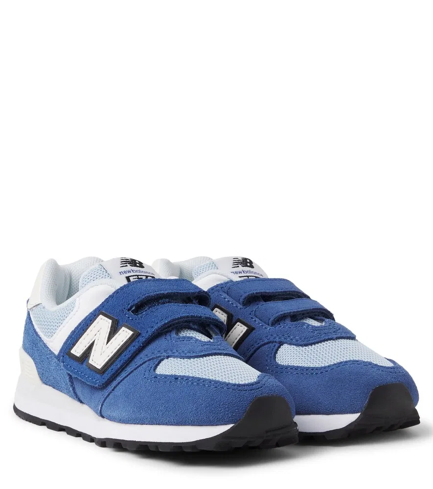 574 Замшевые кроссовки на липучке New Balance Kids, синий