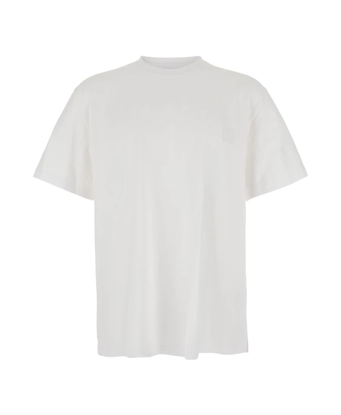 

Футболка с цветочным логотипом на спине Wooyoungmi, белый