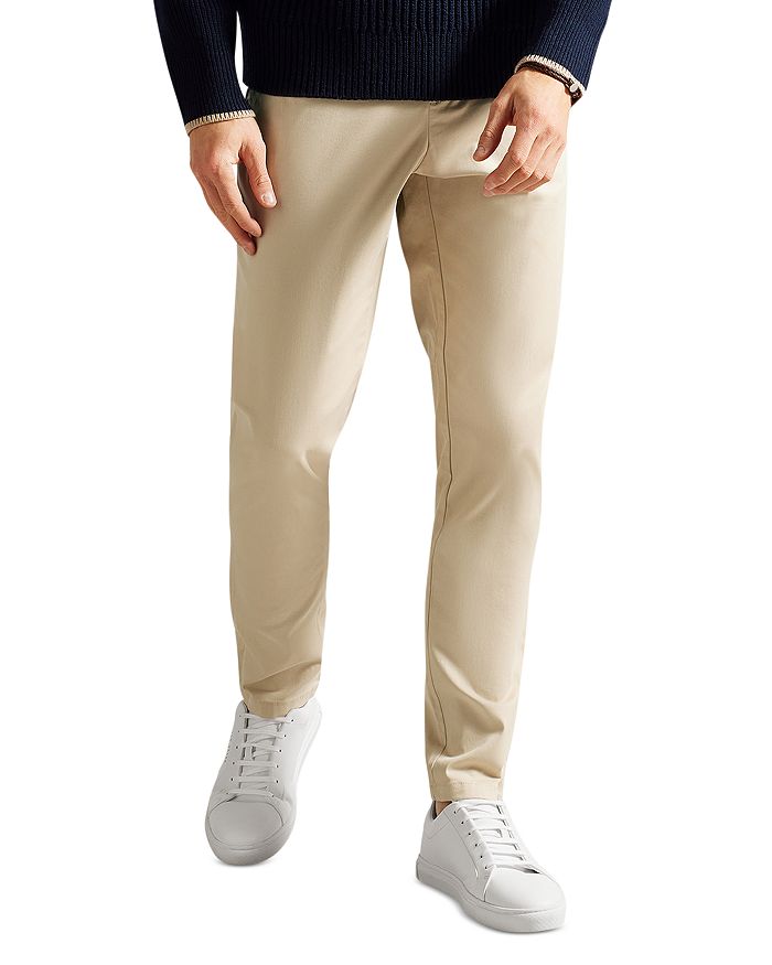 

Классические текстурированные чинос Regular Fit Ted Baker, коричневый/бежевый