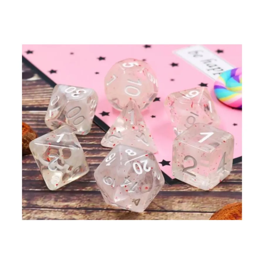 

Набор Poly — Blossom Snowfall с белым (7), Dice Sets - Resin/Acrylic - Black, Grey, White, & Metallics (Foam Brain Games)