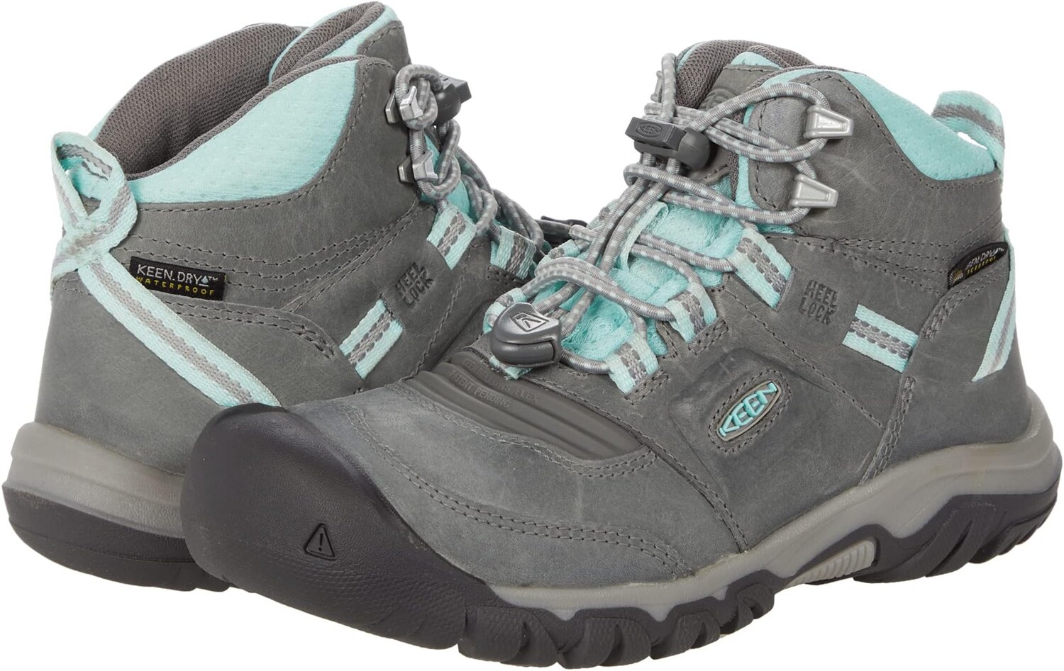 

Ботинки KEEN Kids Ridge Flex Mid WP, цвет Grey/Blue Tint