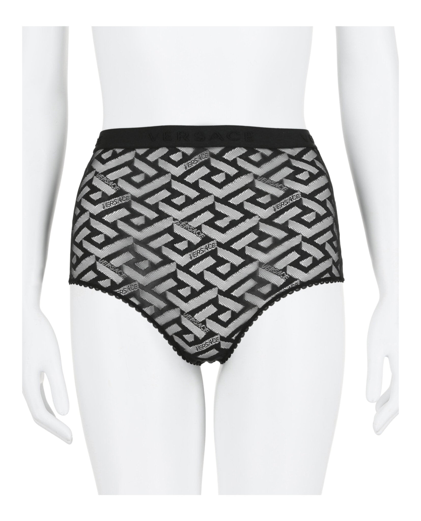 

Трусики из тюля с узором La Greca Versace, черный