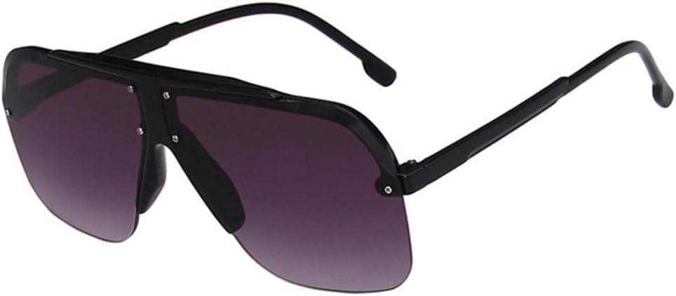 

Мужские солнцезащитные очки без оправы, цельные, в винтажном стиле, с пластиковой оправой, прозрачные, женские, ретро, ​​с защитой от УФ-излучения UV400 DSXLY, Black-gray