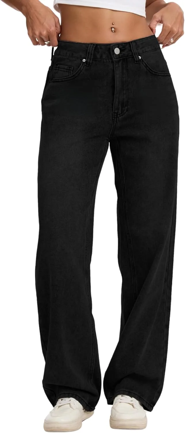 

Прямые джинсы для женщин casual потертые свободные boyfriend Wanduyini