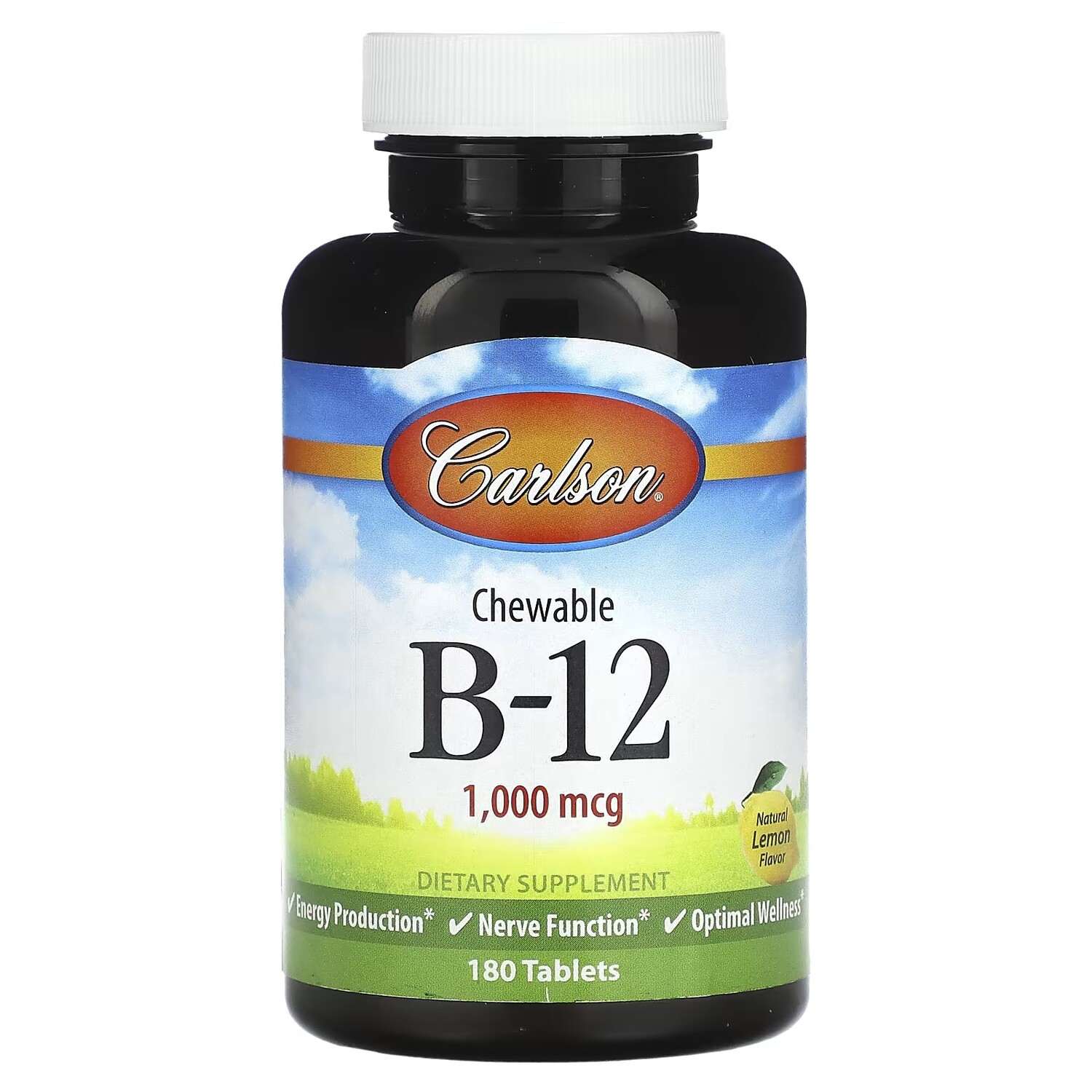 

Жевательные B-12 Natural Lemon без глютена, 180 таблеток