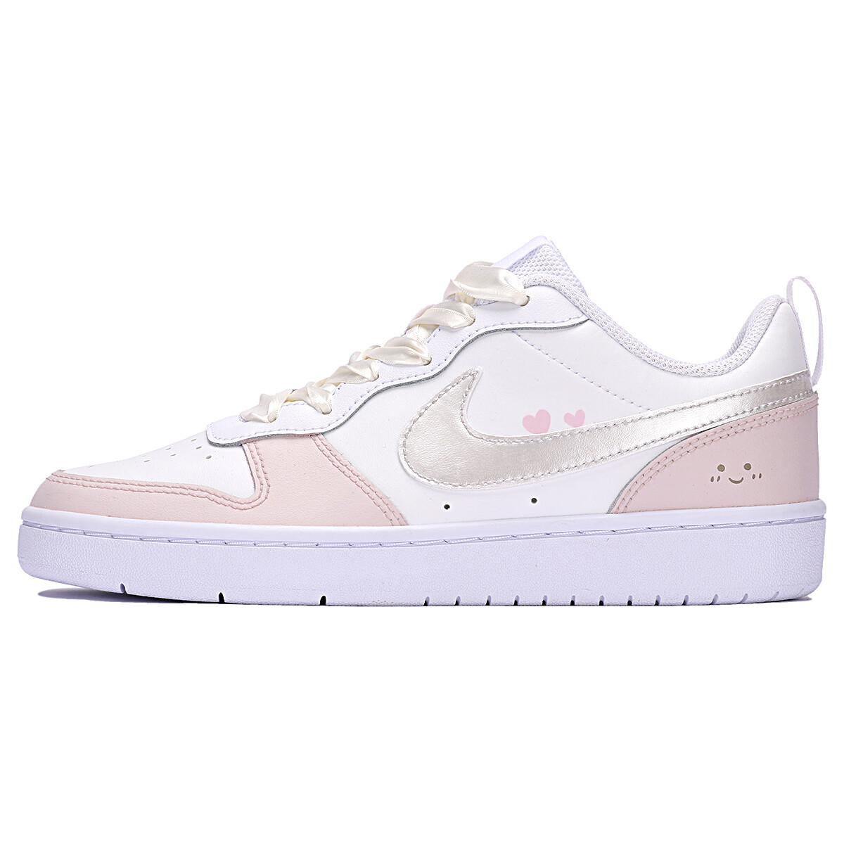 

Кроссовки Nike Court Borough Skateboard Shoes Women's Low-Top Pink/White, Белый, Кроссовки Nike Court Borough Skateboard Shoes Women's Low-Top Pink/White