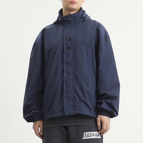 Дождевая куртка из технохлопка с капюшоном Balenciaga, marine синий — фото 2