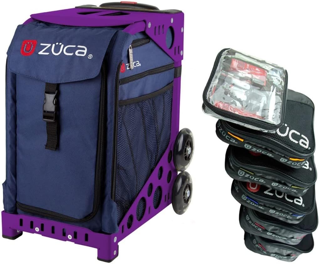 

Спортивная сумка ZUCA Midnight Navy с фиолетовой рамкой и специальным набором из 5 упаковочных мешочков + косметичка
