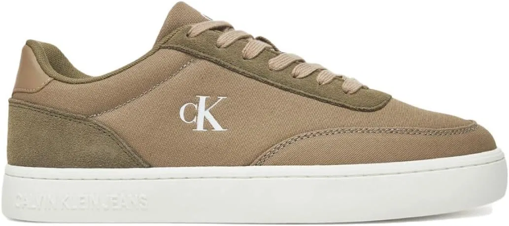 Кроссовки Calvin Klein Herren Cupsole Classic Canvas Low Top Calvin Klein Jeans, Green Weathered Teak Mermaid Eggshell — фото 2