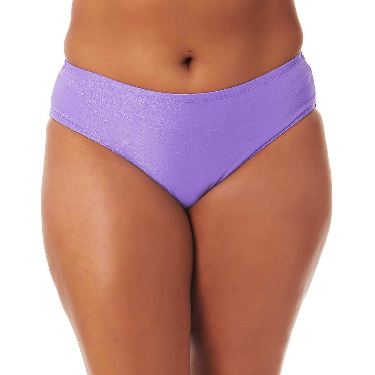 

Плавки для плавания из металлизированного нейлона Plus Womens California Waves, фиолетовый