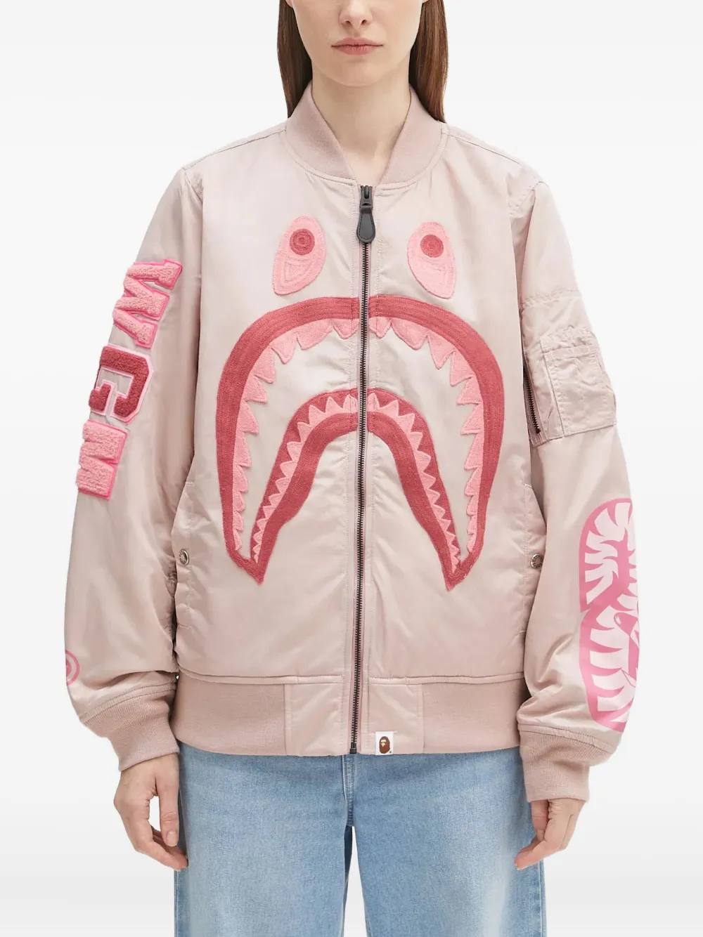 

Бомбер с вышивкой A BATHING APE, розовый