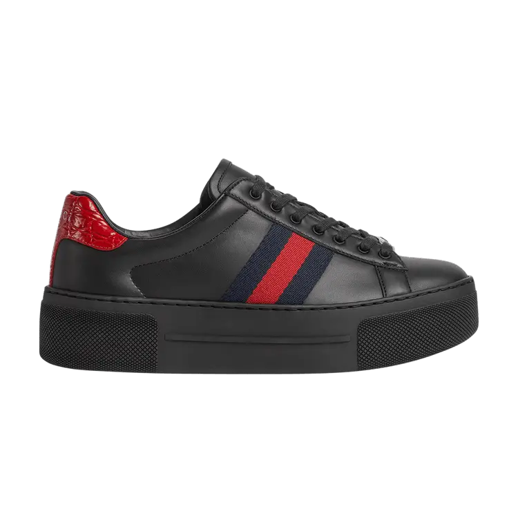 Кроссовки Gucci Wmns Ace Platform, Black Blue Red