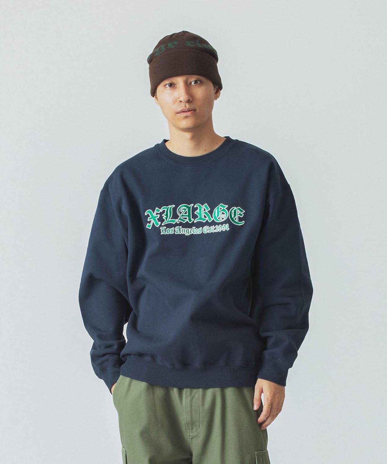 

Мужская толстовка с круглым вырезом и логотипом старого английского языка, размер XL Xlarge, темно-синий