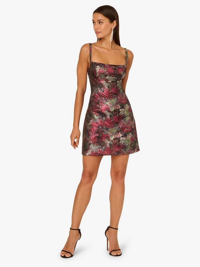 

Мини-платье Adrianna By Abstract из металлического жаккарда Adrianna Papell, Red/Multi