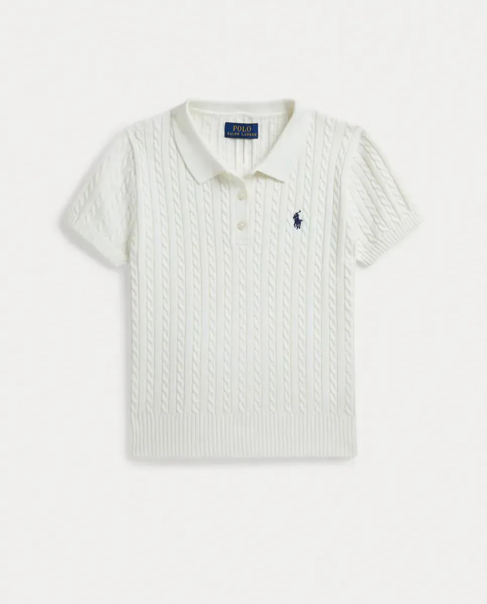 Детский джемпер поло из хлопка Polo Ralph Lauren, белый