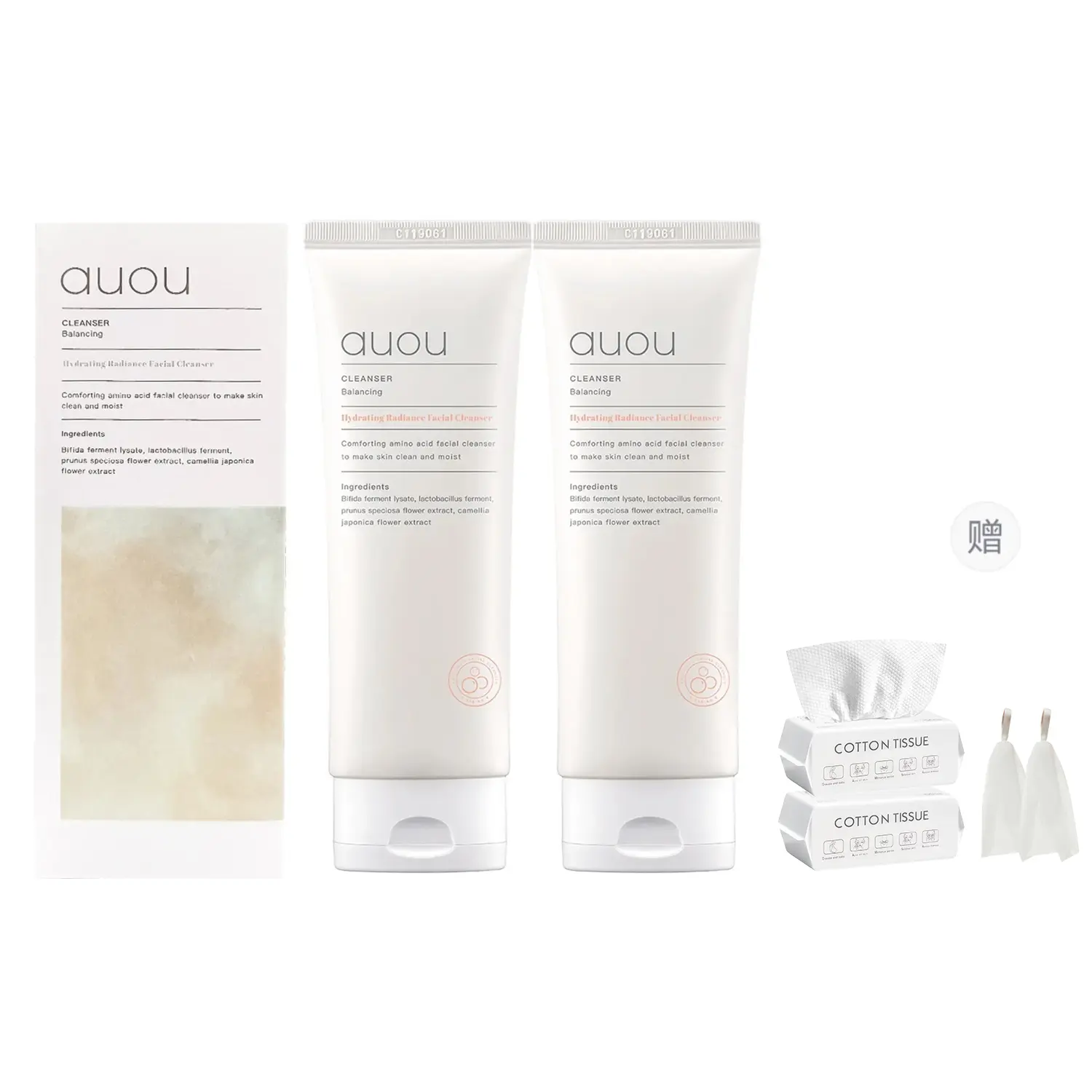 

Очищающее средство успокаивающее и увлажняющее очищение, увлажнение, контроль жирности и гидратация 120г/120г*2 Auou