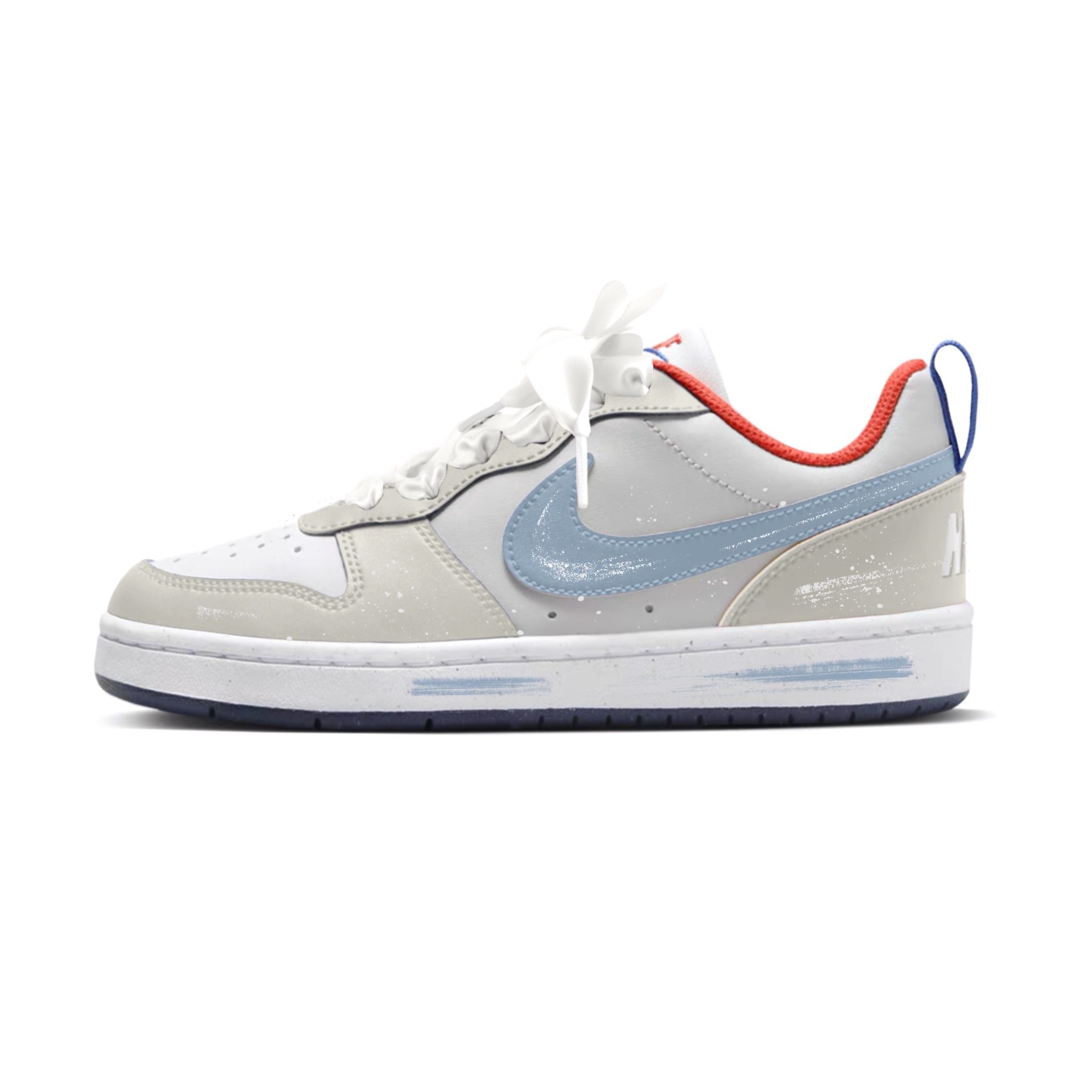 

Nike Детские кроссовки для скейтбординга Court Borough Glutinous Rice Coconut Low Top, желтые, белые, подростковые