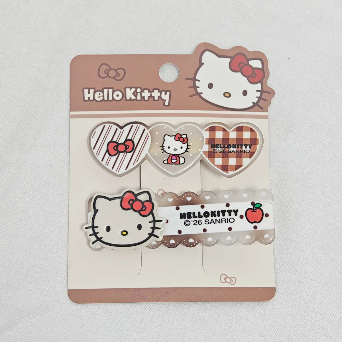 Акриловая заколка для волос Sanrio, Heart Style[2 Pcs Duckbill Clip] — фото 3