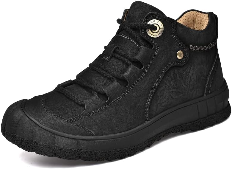 

Мужские походные ботинки Mecolop, зимние теплые снежные ботинки, водонепроницаемые и противоскользящие трекинговые ботинки для мужчин, черный