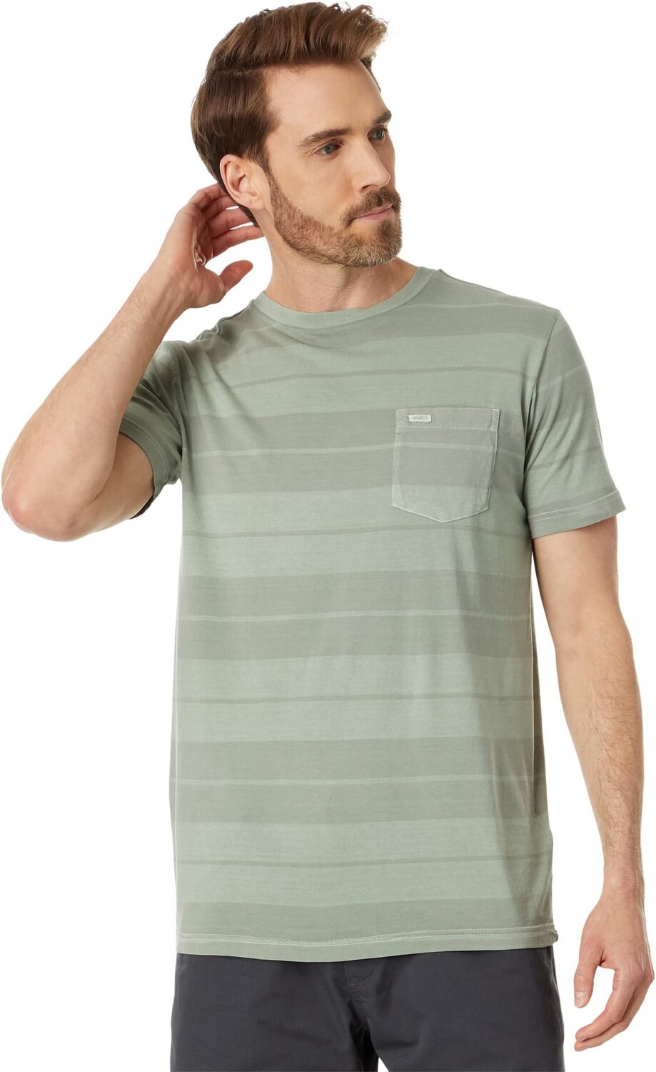 

Футболка RVCA PTC Stripe Short Sleeve, цвет Spinach
