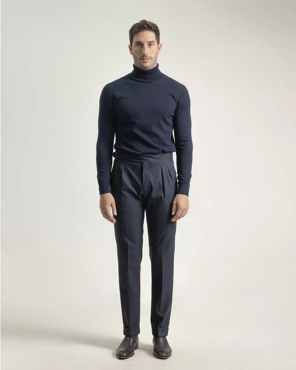 

Мужские брюки гуркха узкого кроя темно-синего цвета PuroEgo