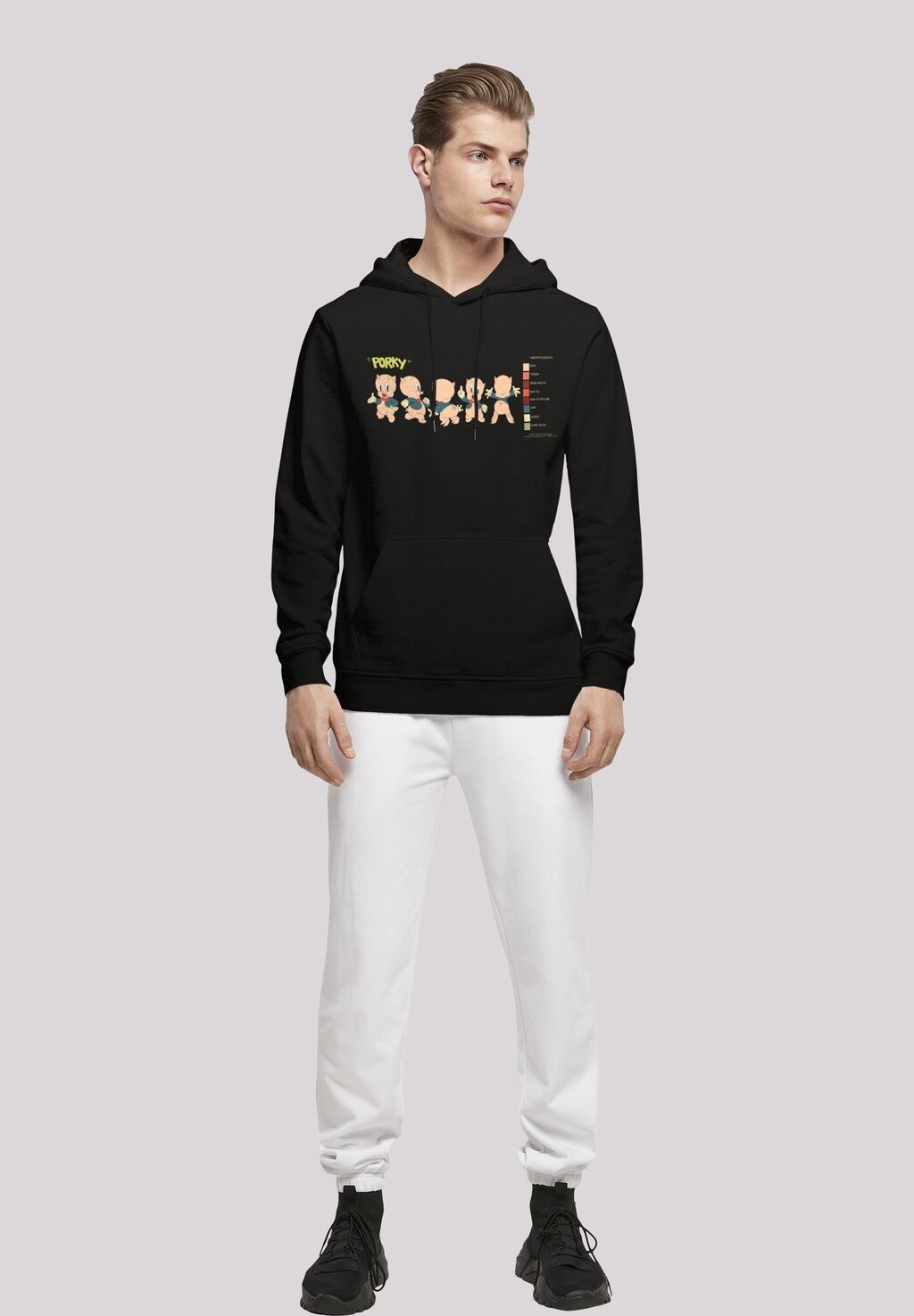 

Толстовка с капюшоном LOONEY TUNES PORKY PIG COLOUR CODE F4NT4STIC, черный